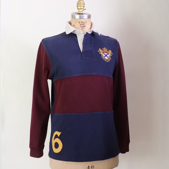 Polo Ralph Lauren Vintage Rugby-Style Patchwork Long Sleeve Shirt - Picture 9 of 14